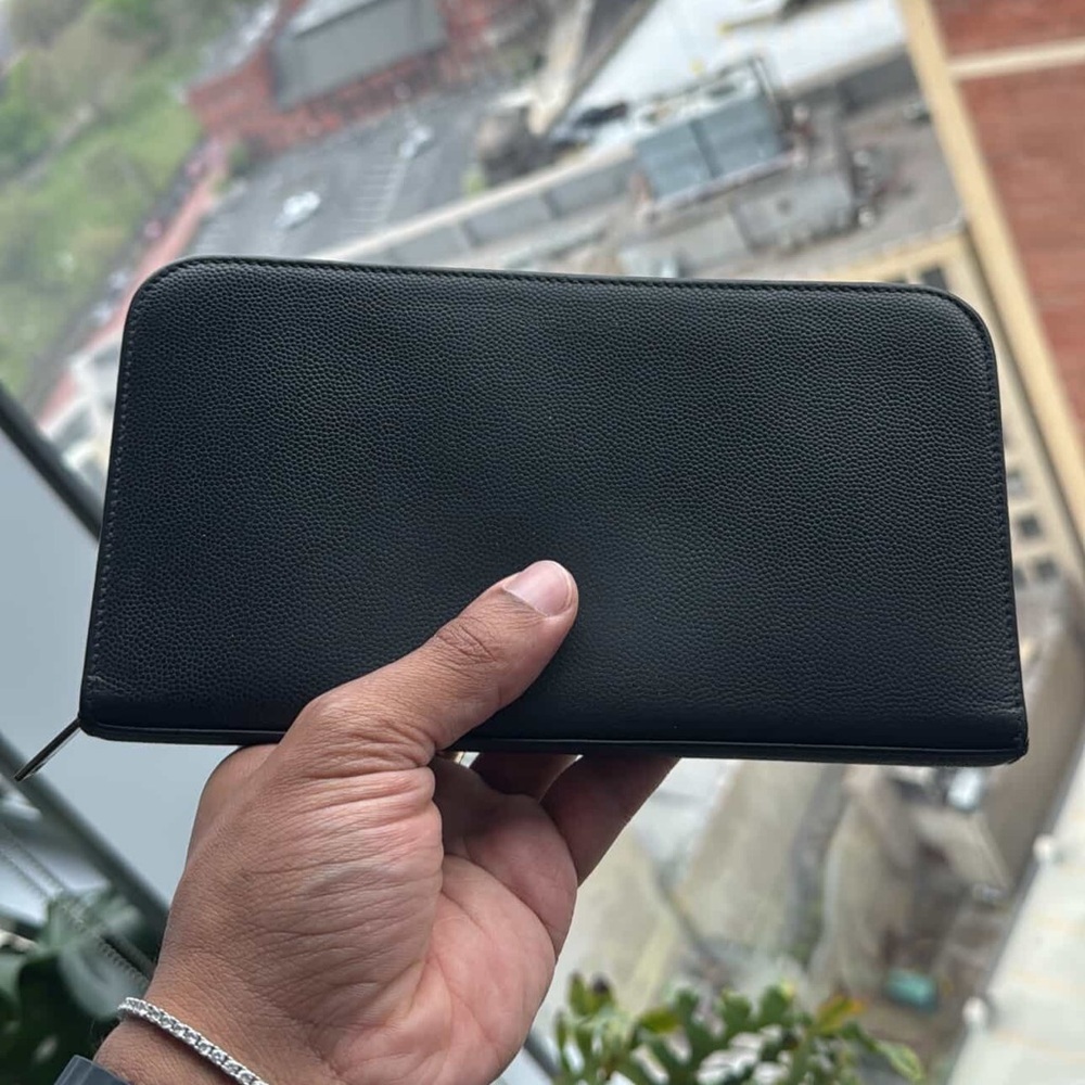 Saint Laurent Black Leather Organizer Wallet